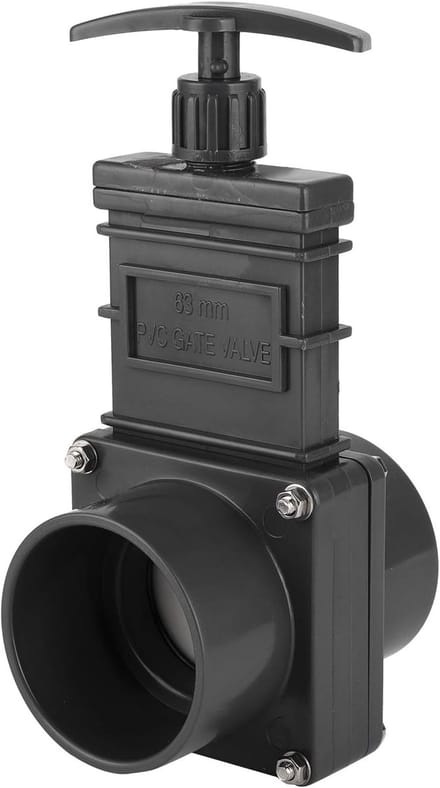 Waterpoort Afvalventiel - Riool Klep - Caravan Afvoer - Grote Diameter - 63 Mm - Zwart