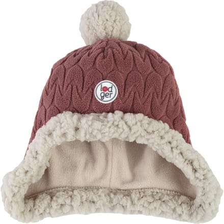 Kindermutsje winter rood - 1-2 Jaar - fleece voering - met pompon