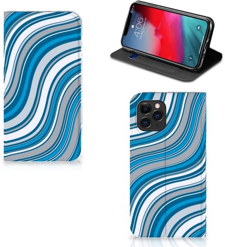 Apple iPhone 11 Pro Hoesje met Magneet Waves Blue