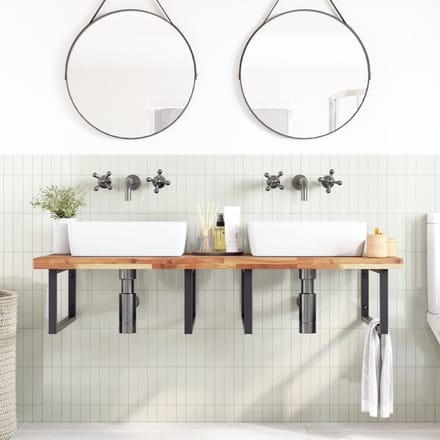 vidaXL - Wastafelblad - met - olieafwerking - 140x60x4 - cm - massief - acaciahout