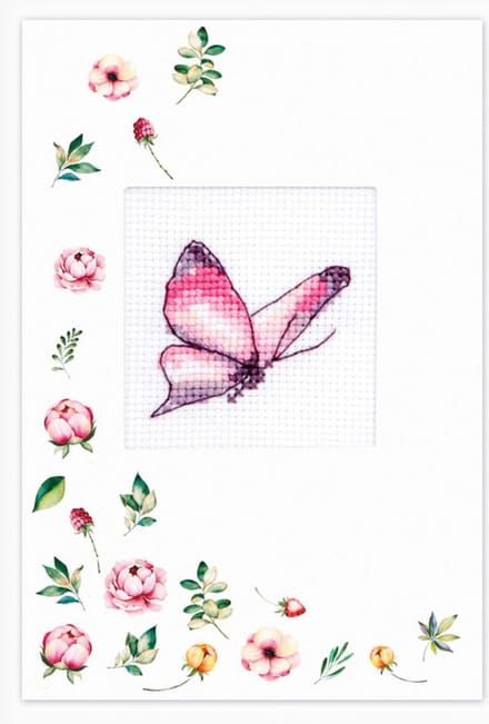 Luca-S Butterfly wenskaart borduren SP-103