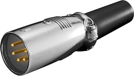 Goobay Zilveren microfoonconnector, 5 Pin, met vergulde contacten en schroef-trekontlasting