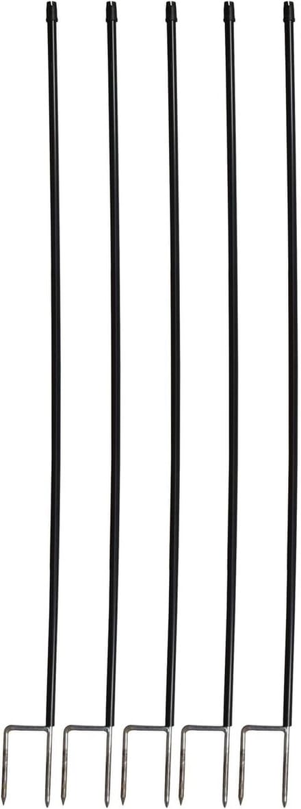 Extra Haringen - Paaltjes Set - Omheining Verstevigen - Dubbele Punt - 5 Stuks 118cm - Zwart
