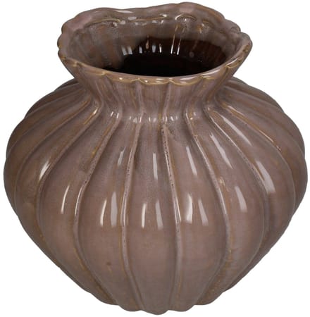 Vaas Roef - Keramiek - Oudroze - 20x18x20 cm (BxHxD) - Decoratieve Bloemvaas