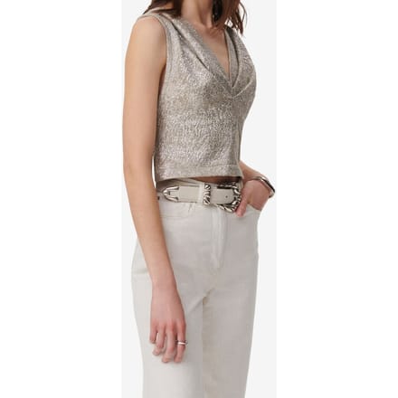 IRO Paris Samira Top Taupe / Silver Größe: 38 | Blusen Outlet | Damen | Schwarz