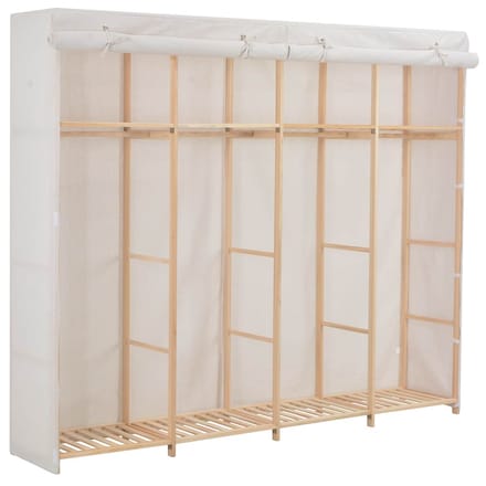 vidaXL - Kledingkast - 200x40x170 - cm - stof - wit