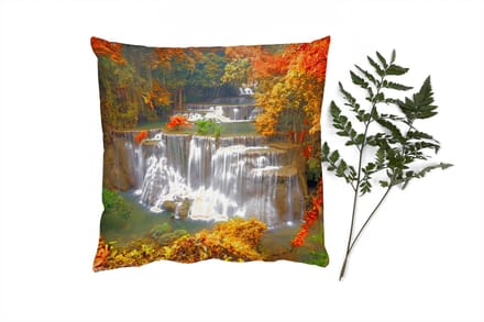 Sierkussens - Kussentjes Woonkamer - 45x45 cm - Bomen - Waterval - Herfst
