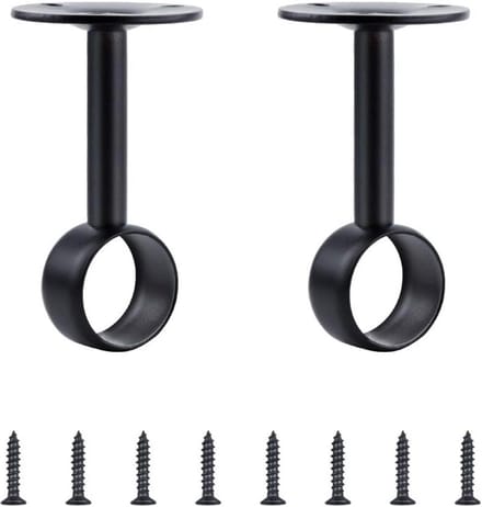 Plafondbevestiging Gordijnroede Zwart RVS 25mm Set van 2