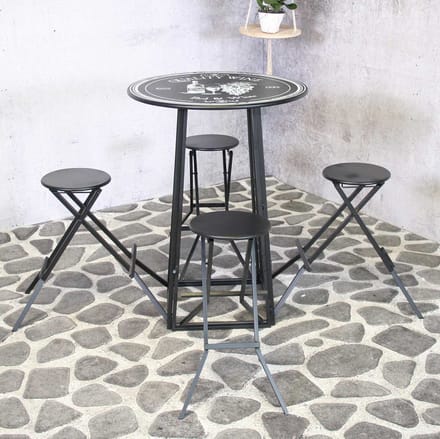 SenS-Line - Columbus Foldable 4-persons Barset - Zwart
