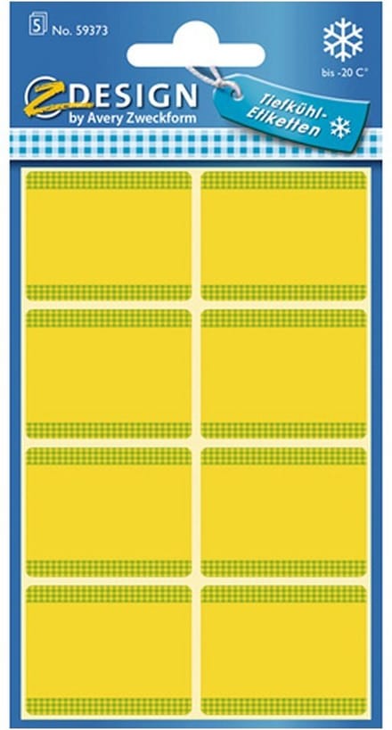 diepvriesetiket Z-design Home 36x28mm 40 etiketten geel