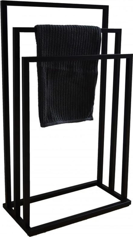 Badkamerhanger handdoekenrek 3 armen zwart