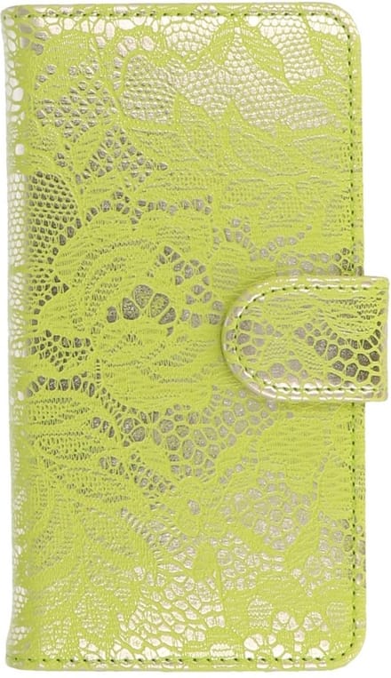 Lace Bookstyle Wallet Case Hoesjes Geschikt voor Huawei Honor 4 A / Y6 Groen