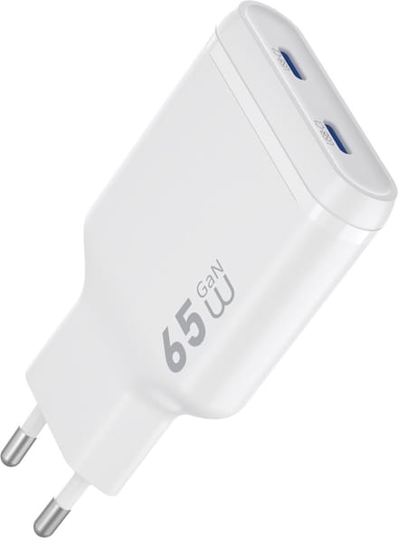 WiWU Oplader Essen Slim 65W USB-C - Ultra-Compacte Snellader met GaN Technologie - Wit