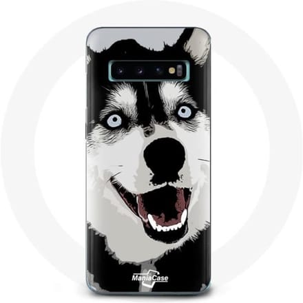 Coque pour Samsung Galaxy S10 Husky de Sibérie Yeux Bleus