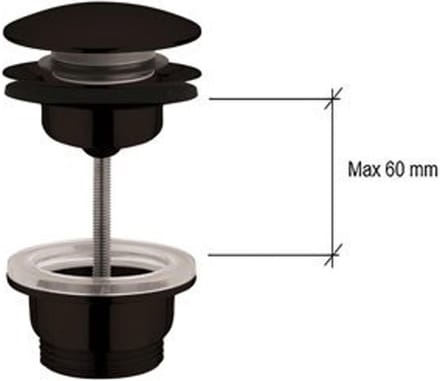 Plieger Roma afvoerplug - 2 in 1 design - 1 1/4 - Mat zwart