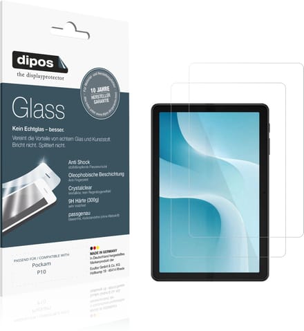 dipos – 2x Pantserfolie geschikt voor Pockam P10 | 9H Screenprotector
