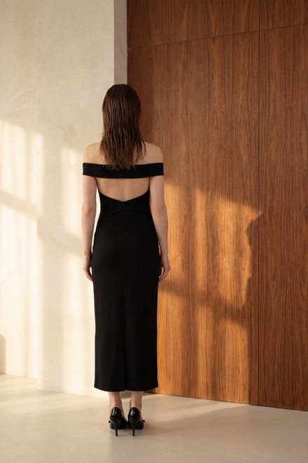 One-Shoulder Bodycon Maxi Jurk met Split