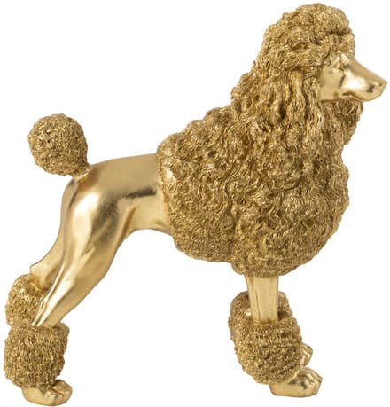 J-Line figuur Poedel Staand - polyresin - goud - medium