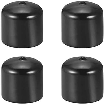 Zwarte Schroefdraadbescherming 1 1/2" ID - Rubberen Eindkappen voor Schroeven en Meubels