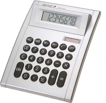 Compacte 8-cijferige bureaurekenmachine met dual power en duidelijk display
