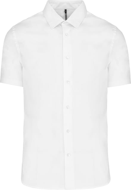 Heren stretch overhemd korte mouwen merk Kariban maat S Wit