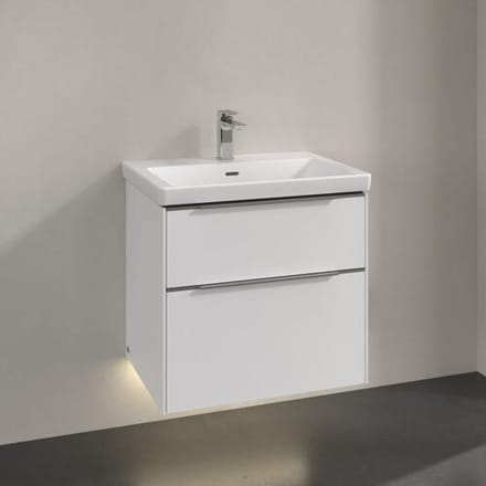 Villeroy & Boch Subway 3.0 vanity unit 62.2 cm, 2 drawers, handles glossy C576L0VE