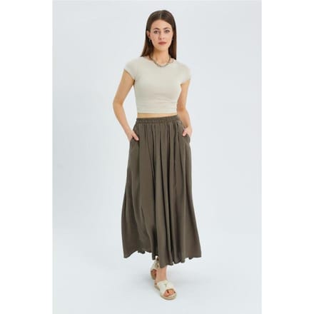 Hoge Taille Lange Rok met Zakken