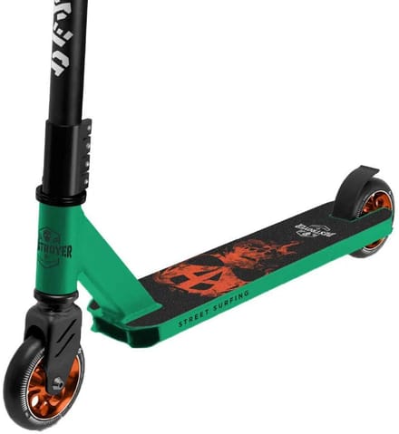 Street Surfing Destroyer Stuntstep Beginner - Freestyle Trickstep - Step - 100 mm Wielen - Skatepark Pro Scooter - Groen