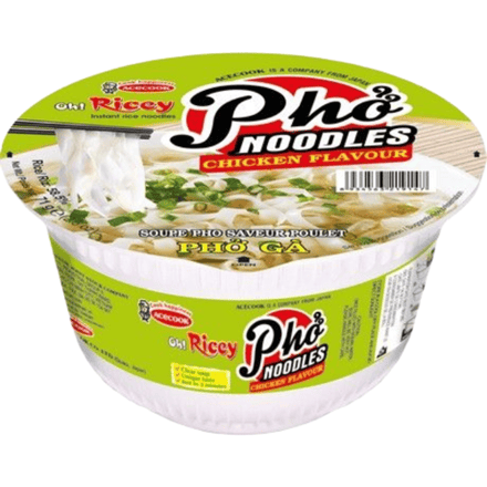 Acecook Instant rijstnoedels met kip, kom, 12 x 71 g