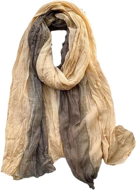 Linnen Sjaal - Dames Sjaal - Buiten Gebruik - Zijde Kunst Effect - Langer Dan 175cm - Gegradueerd