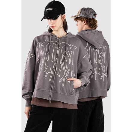 Vitriol Stud Zip Hoodie grijs