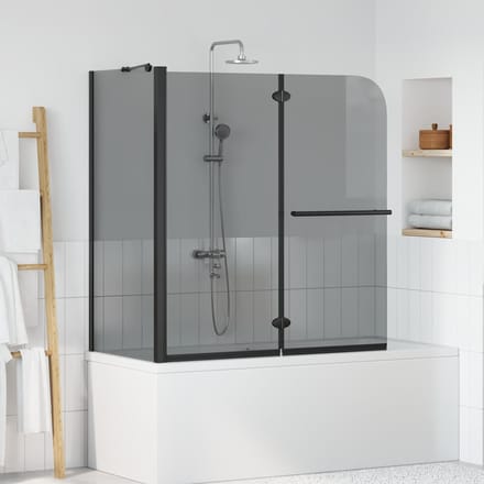 vidaXL - Bi-Folding - Doucheomheining - Donker - Transparant - 120 - x - 67 - x - 129 - cm