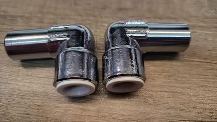 Verloop Radiatorkraan Rechte Verbindingsstuk - 15mm x 10mm Chromen Paar