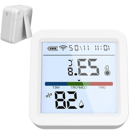 Temperatuursensor - Luchtkwaliteit Monitor - Huis Automatisering - Directe Smart Home Connectie - 7.2 Centimeter - Wit