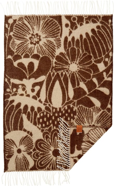 Klippan wollen wiegdeken Blomranka -bruin/beige - 65x110cm - 100% lamswol