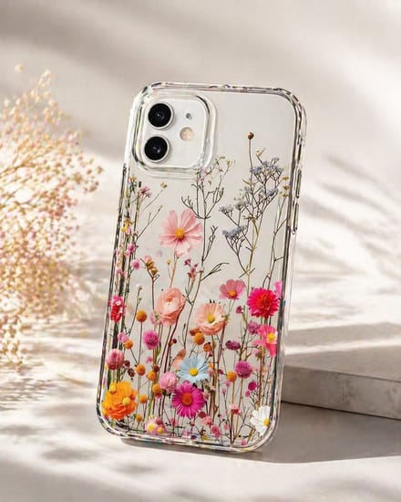 Vrolijk gebloemd telefoonhoesje - Iphonehoesje - Iphone 12