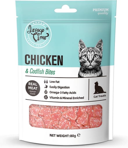 Jerky Time - Chicken & Codfish Bites - Kattensnack