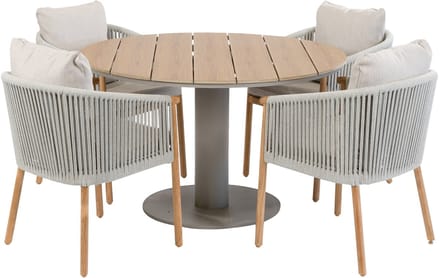Tuinset Es Vedra/Tower | 4 personen | Rond 120 cm | Rope & Tecon Teak