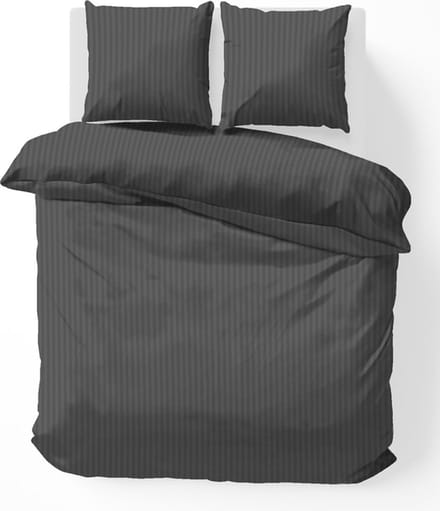 iSleep Satijnstreep Kussensloop - 60x70 cm - Antraciet