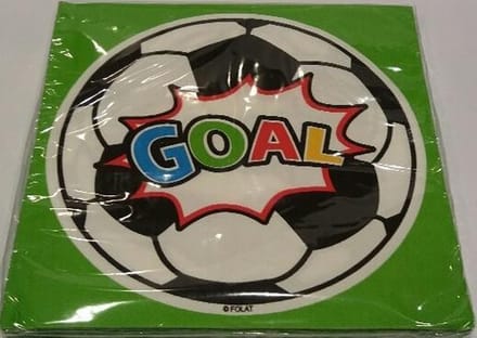 papieren servetten - voetbal goal - 16 stuks - 33x33cm