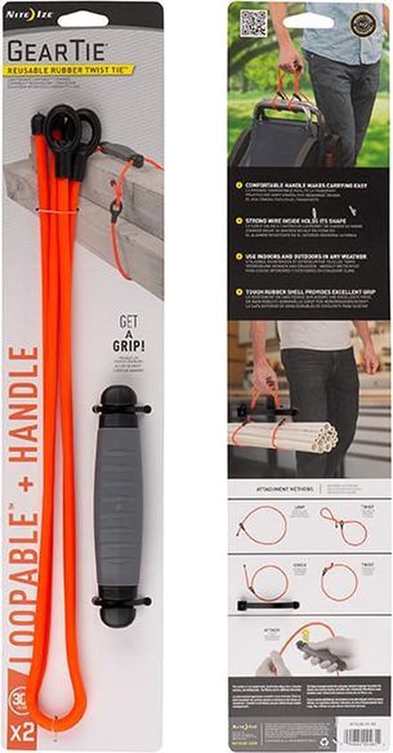 NITE IZE GEAR TIE LOOPABLE + HANDVAT - REUSABLE RUBBER TWIST TIE