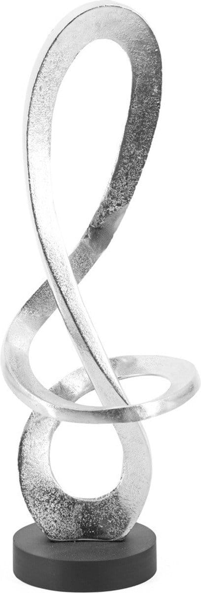 Beeld krul plat zilver