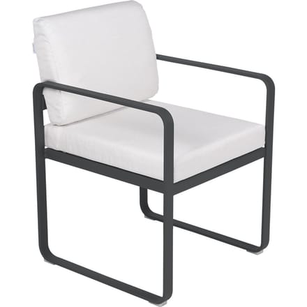 Fermob BELLEVIE fauteuil voor de eethoek - 47 antraciet mat - 81 witgrijs