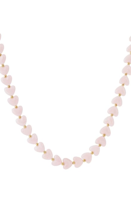 Lichtroze hartjes ketting