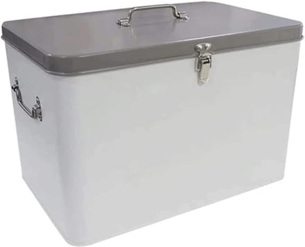 Broodtrommel Metaal - Broodbox Keuken - Brood Vers Houden - Grote Capaciteit - 128 Liter - Wit