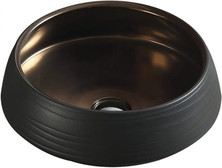 Mexen Ariana opzetwastafel 43 x 43 cm, zwart/goud - 22054366