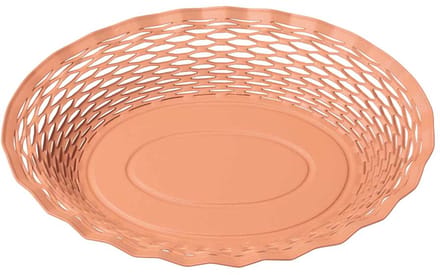 Broodmandje van RVS - Vintage - Ovaal - Groot - Oud Roze - 30 x 24 x 5 cm