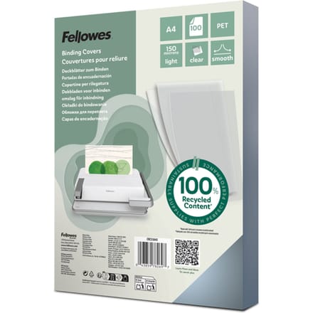 Voorblad Fellowes A4 PET 150micron recycled 100 stuks