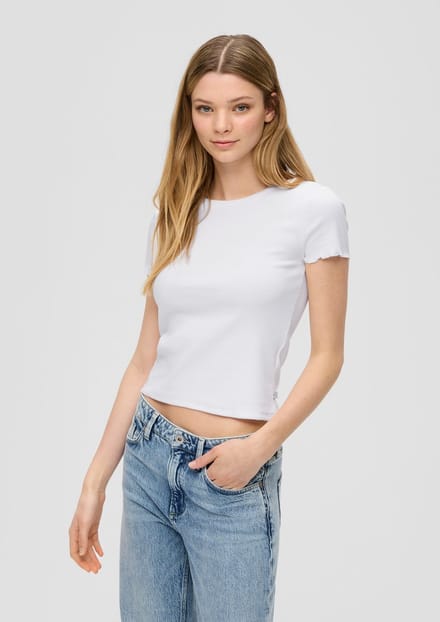 QS - female - Gesneden top met een geribde textuur