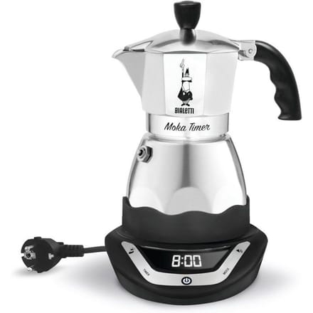 Bialetti Easy Timer Moka espressomaker - Percolator - 3 kops - Elektrisch - Aluminium